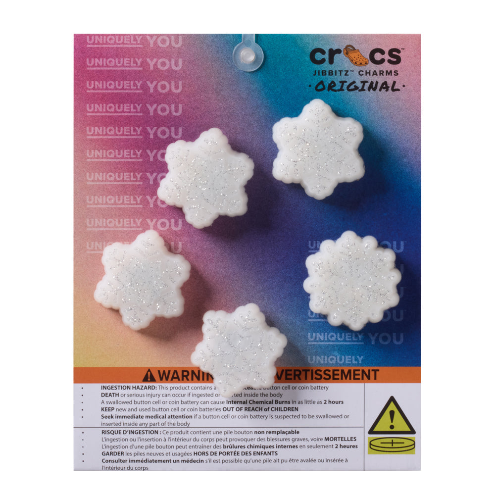 Crocs LED Winter Night Snowflake 5 Pack Jibbitz - Comfortable Lightweight Slip-On Clogs Shoes Unisex Non-Slip Waterproof