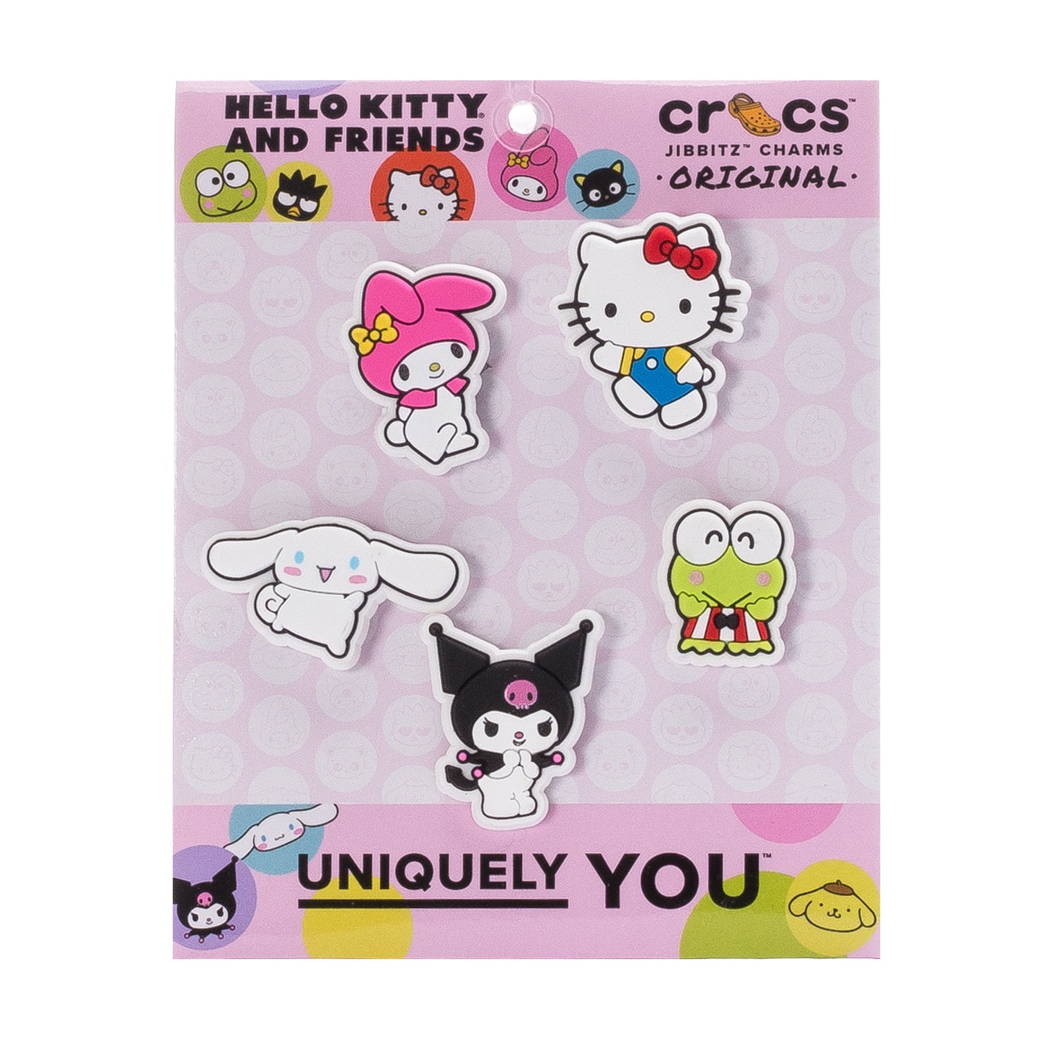 Crocs Hello Kitty Characters 5 Pack Jibbitz - Comfortable Lightweight Slip-On Clogs Shoes Unisex Non-Slip Waterproof