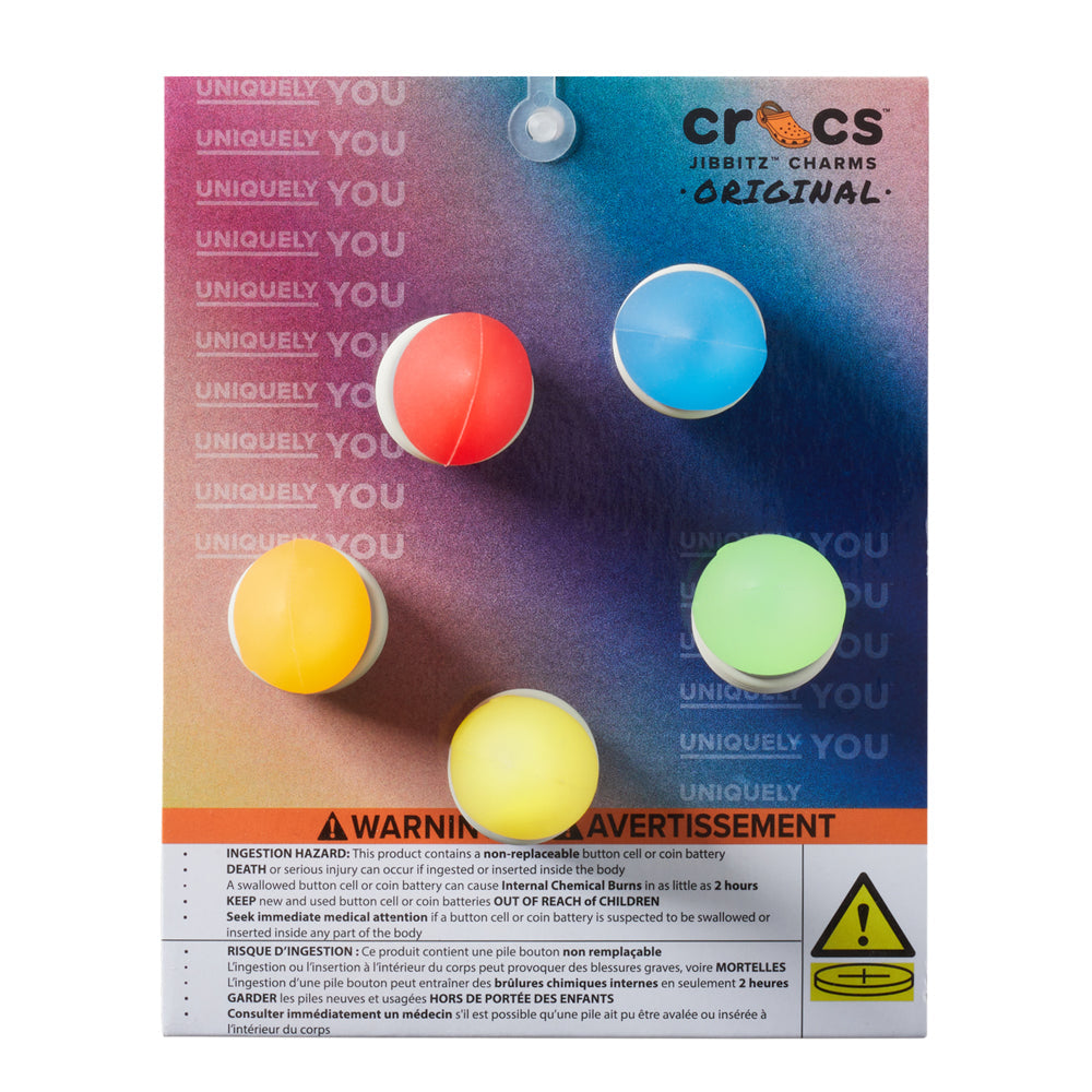 Crocs LED Holiday Lights 5 Pack Jibbitz - Comfortable Lightweight Slip-On Clogs Shoes Unisex Non-Slip Waterproof