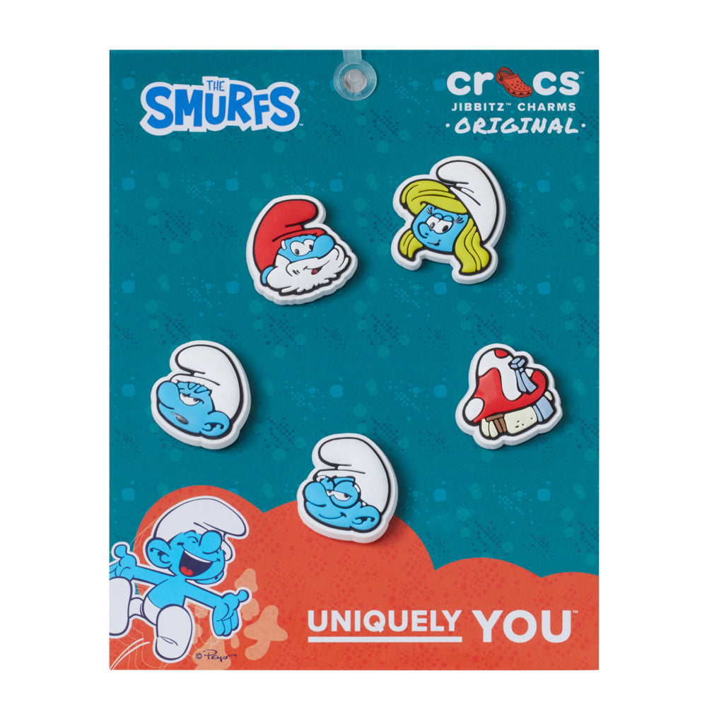 Crocs Smurfs 5 Pack Jibbitz - Comfortable Lightweight Slip-On Clogs Shoes Unisex Non-Slip Waterproof