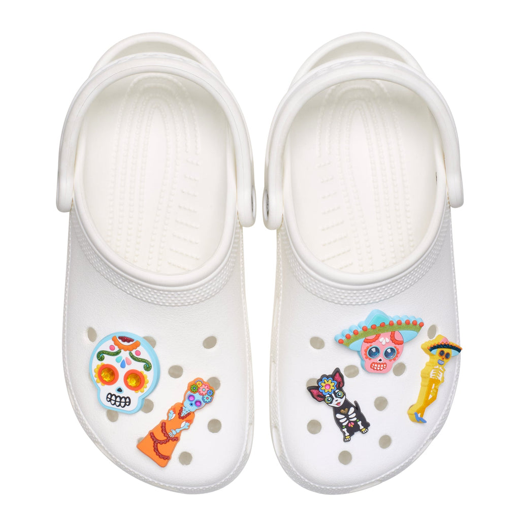 Crocs Dia de Muertos Catrina Oversized 5 Pack Jibbitz - Comfortable Lightweight Slip-On Clogs Shoes Unisex Non-Slip Waterproof
