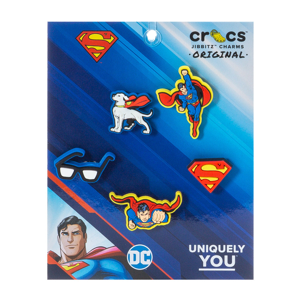 Crocs Superman 5 Pack Jibbitz - Comfortable Lightweight Slip-On Clogs Shoes Unisex Non-Slip Waterproof