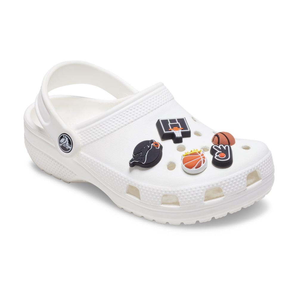 Crocs Basketball Team 5 Pack Jibbitz - Comfortable Lightweight Slip-On Clogs Shoes Unisex Non-Slip Waterproof