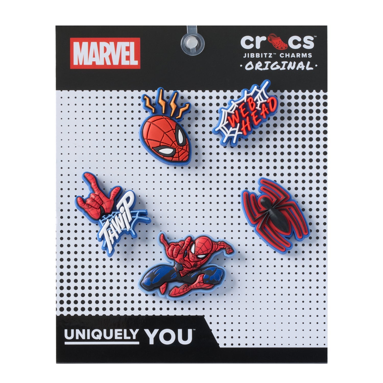Crocs Spider-man 5 Pack Jibbitz - Comfortable Lightweight Slip-On Clogs Shoes Unisex Non-Slip Waterproof