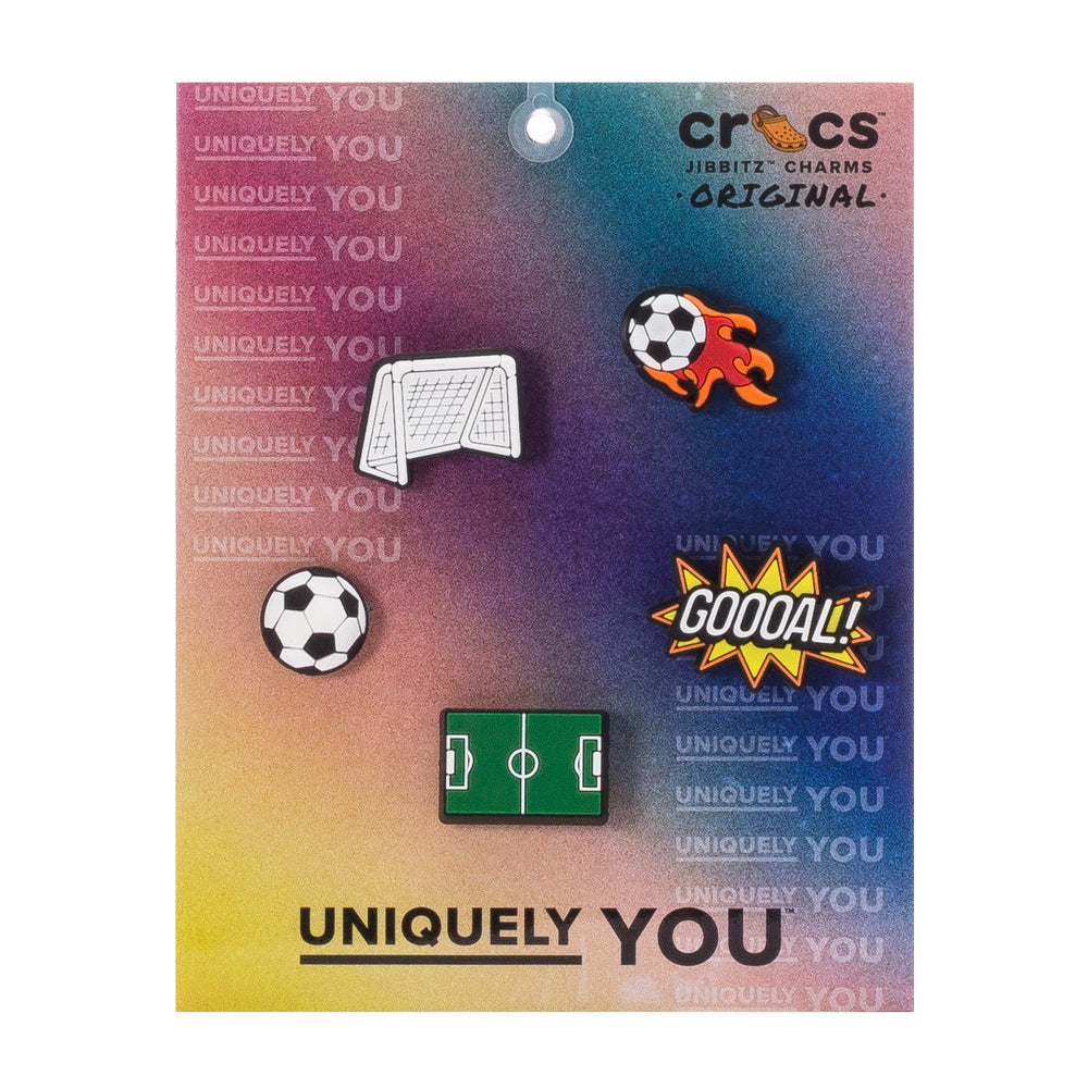Crocs Let's Futbol Everything 5 Pack Jibbitz - Comfortable Lightweight Slip-On Clogs Shoes Unisex Non-Slip Waterproof