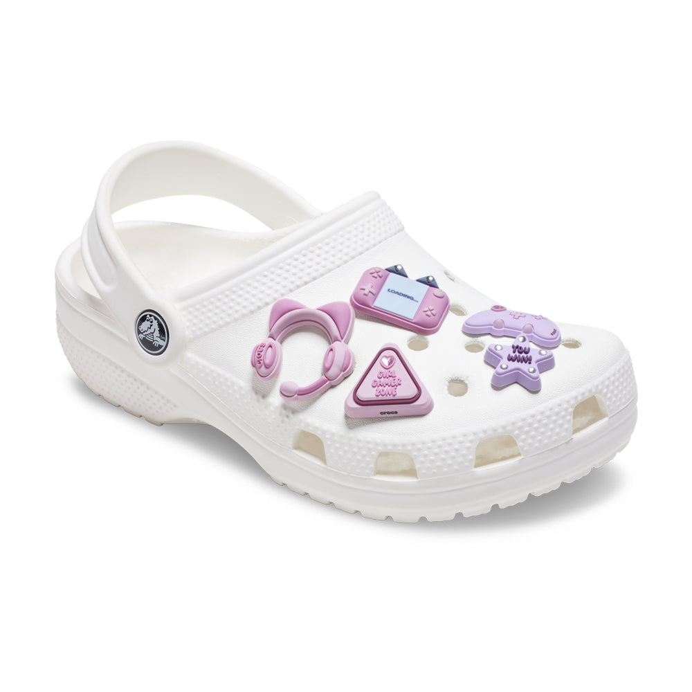Crocs Girl Gamer 5 Pack Jibbitz - Comfortable Lightweight Slip-On Clogs Shoes Unisex Non-Slip Waterproof