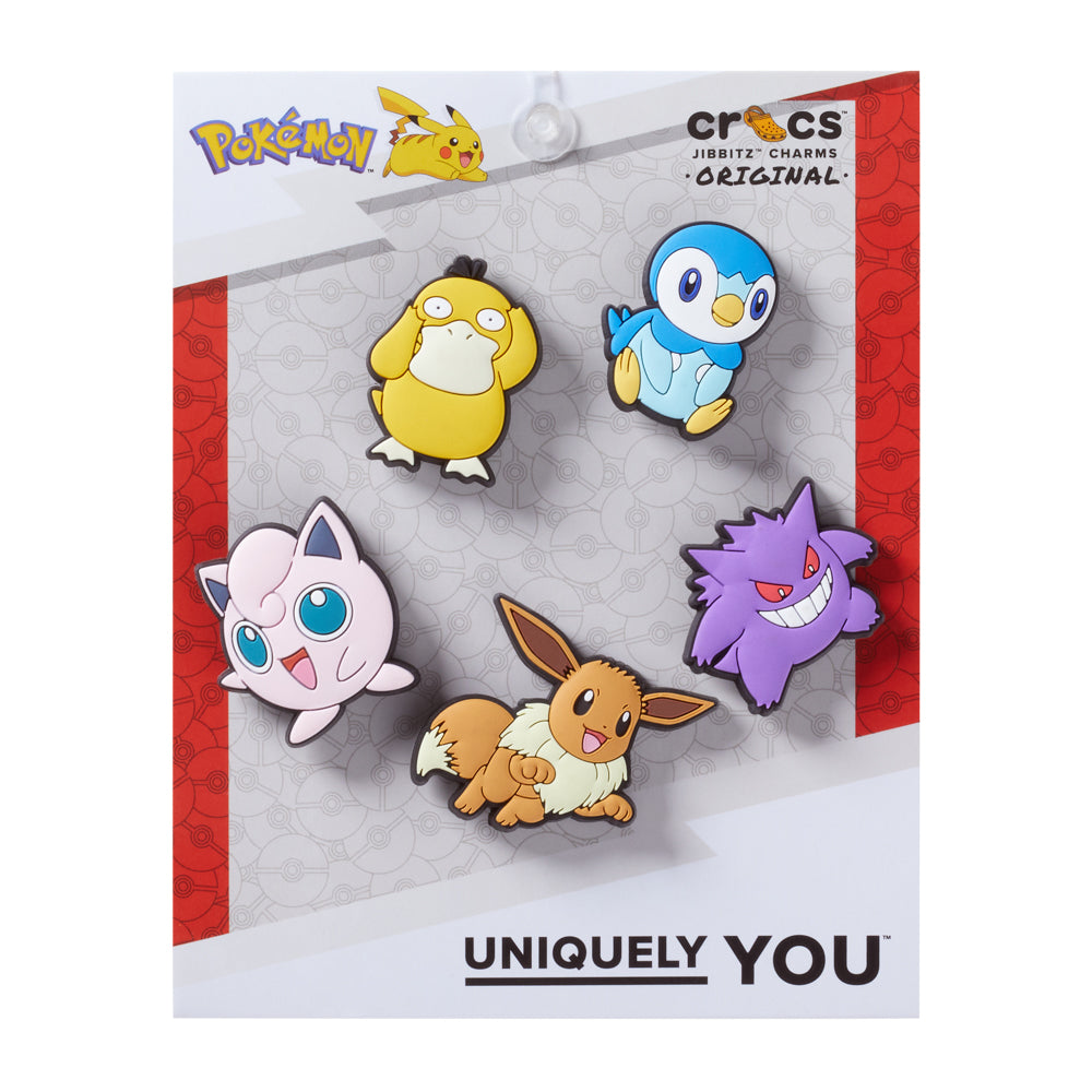Crocs Pokemon Assorted 5 Pack Jibbitz - Comfortable Lightweight Slip-On Clogs Shoes Unisex Non-Slip Waterproof