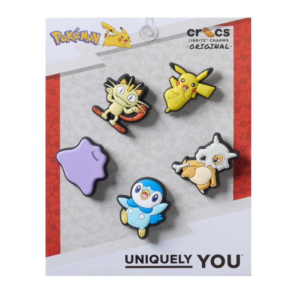 Crocs Pokemon Variety 5 Pack Jibbitz - Comfortable Lightweight Slip-On Clogs Shoes Unisex Non-Slip Waterproof