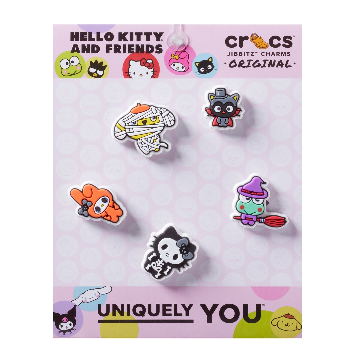 Crocs Hello Kitty & Friends Halloween 5 Pack Jibbitz - Comfortable Lightweight Slip-On Clogs Shoes Unisex Non-Slip Waterproof