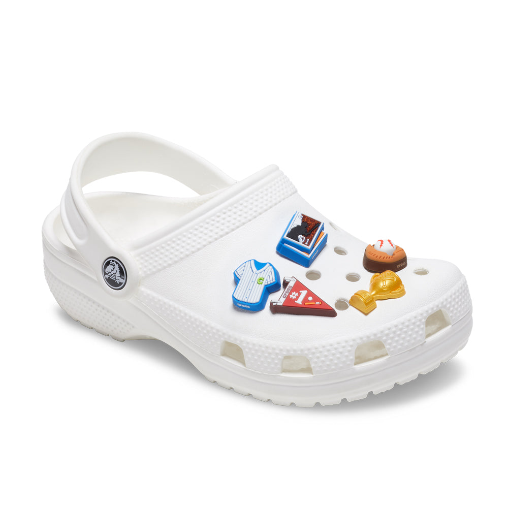 Crocs Baseball 5 Pack Jibbitz - Comfortable Lightweight Slip-On Clogs Shoes Unisex Non-Slip Waterproof