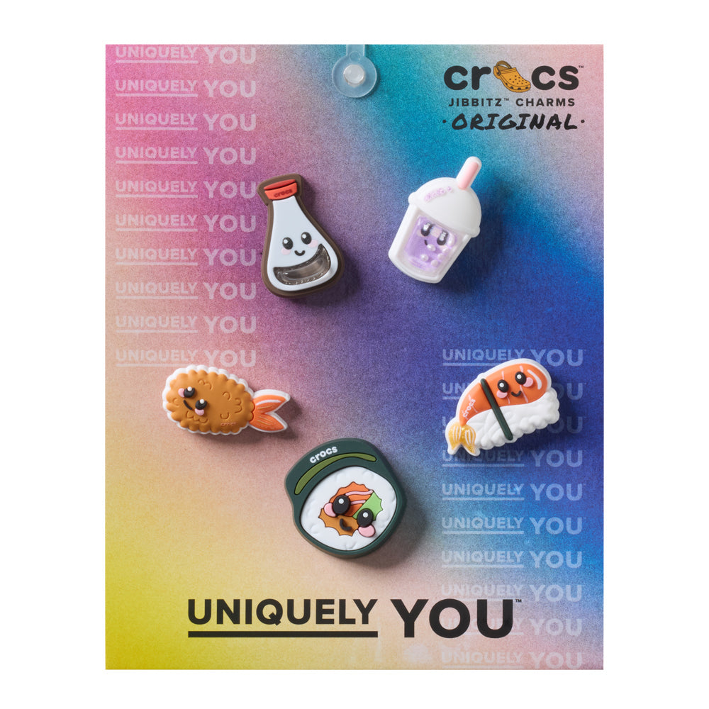 Crocs Sushi Dinner 5 Pack Jibbitz - Comfortable Lightweight Slip-On Clogs Shoes Unisex Non-Slip Waterproof