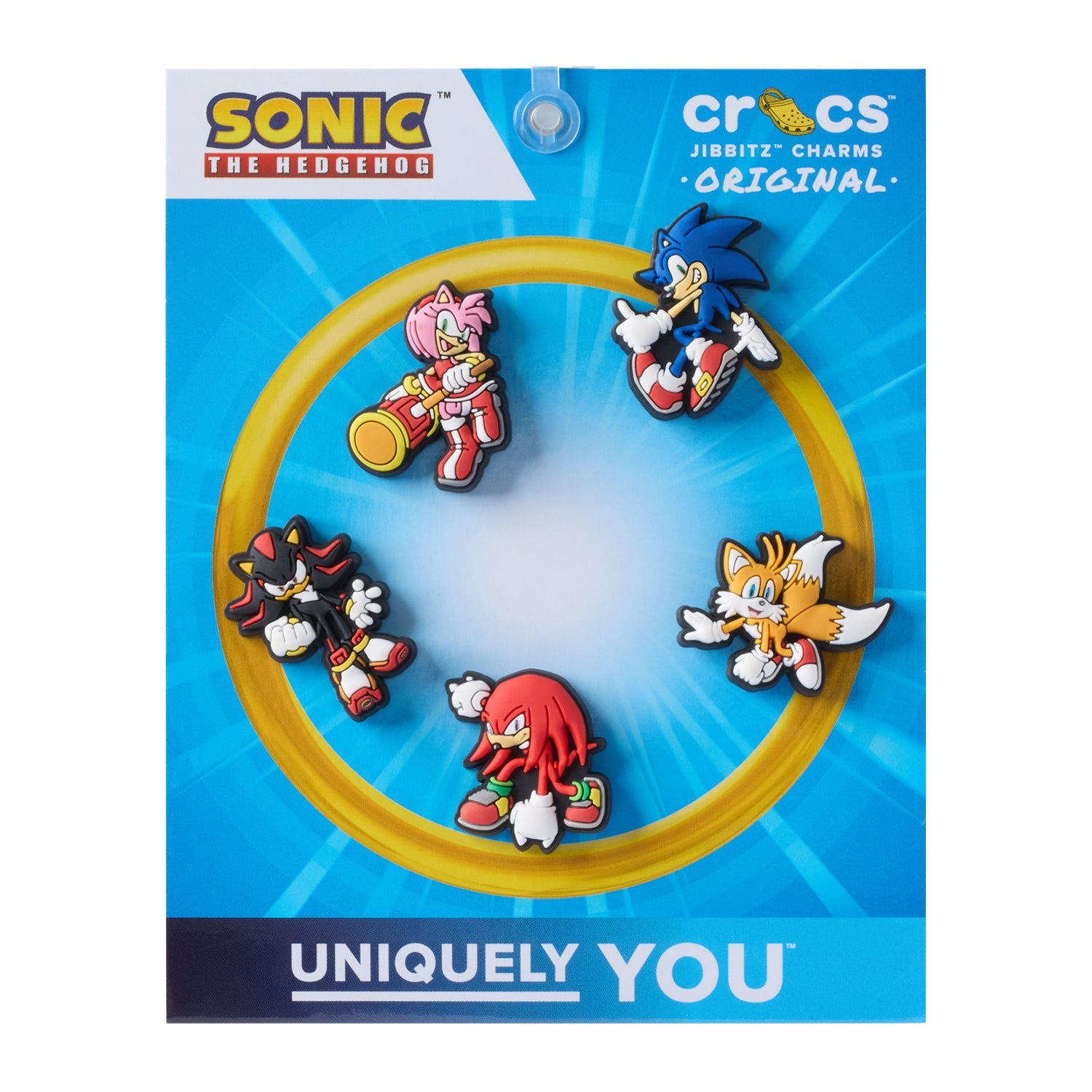 Crocs Sonic the Hedgehog 5 Pack Jibbitz - Comfortable Lightweight Slip-On Clogs Shoes Unisex Non-Slip Waterproof