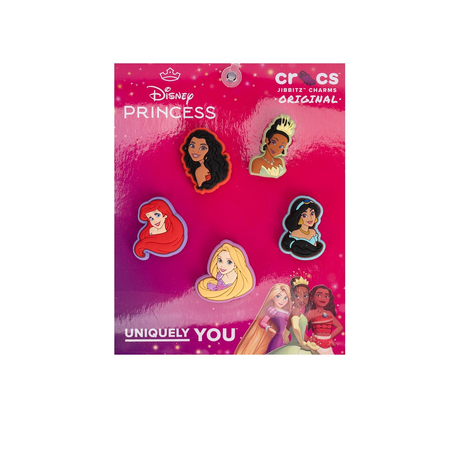Crocs Disney Princess Multi 5 Pack Jibbitz - Comfortable Lightweight Slip-On Clogs Shoes Unisex Non-Slip Waterproof