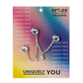 Crocs Silver Metal Triple Gem Chain - Comfortable Lightweight Slip-On Clogs Shoes Unisex Non-Slip Waterproof