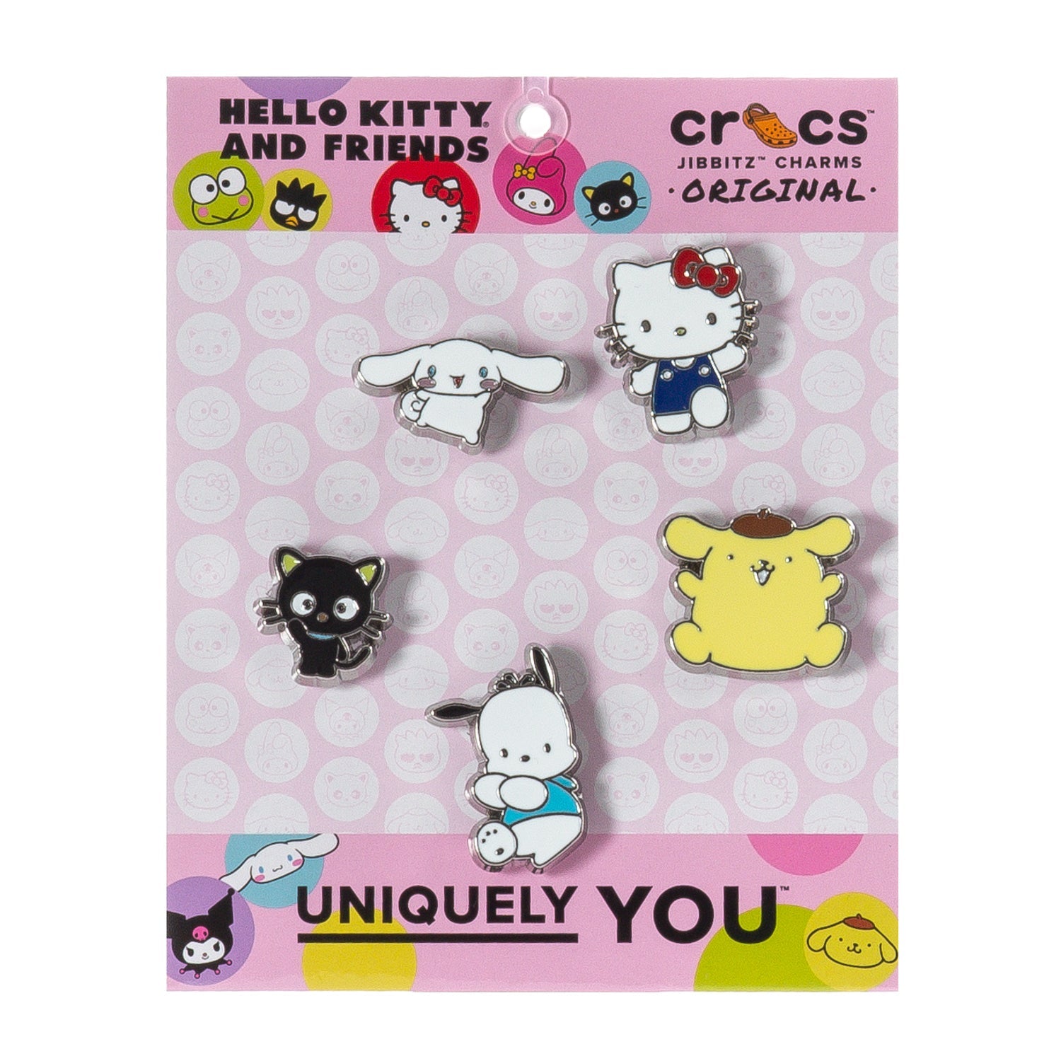 Crocs Hello Kitty Friends Enamel 5 Pack Jibbitz - Comfortable Lightweight Slip-On Clogs Shoes Unisex Non-Slip Waterproof