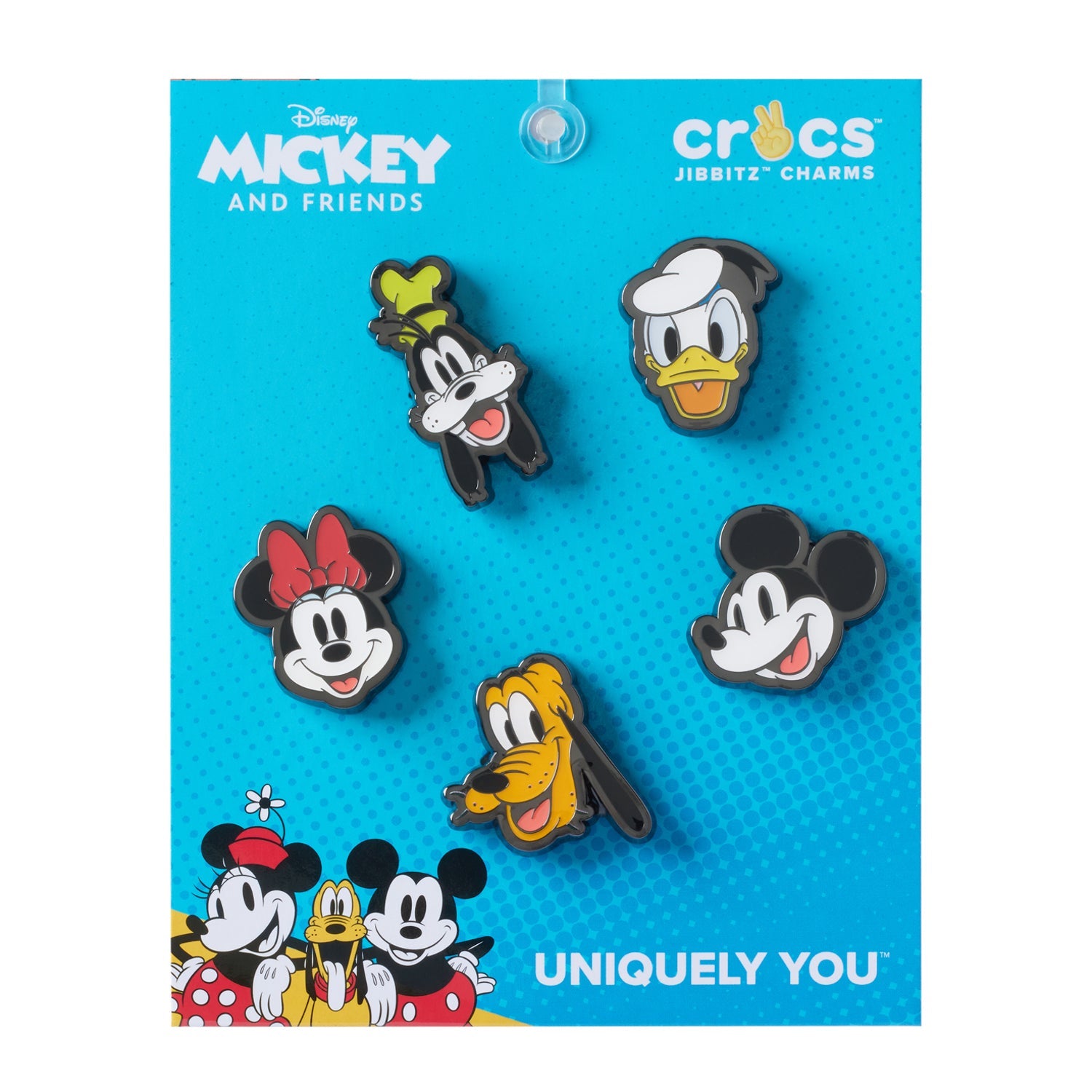 Crocs Mickey and Friends Elevated Metal 5 Pack Jibbitz - Comfortable Lightweight Slip-On Clogs Shoes Unisex Non-Slip Waterproof
