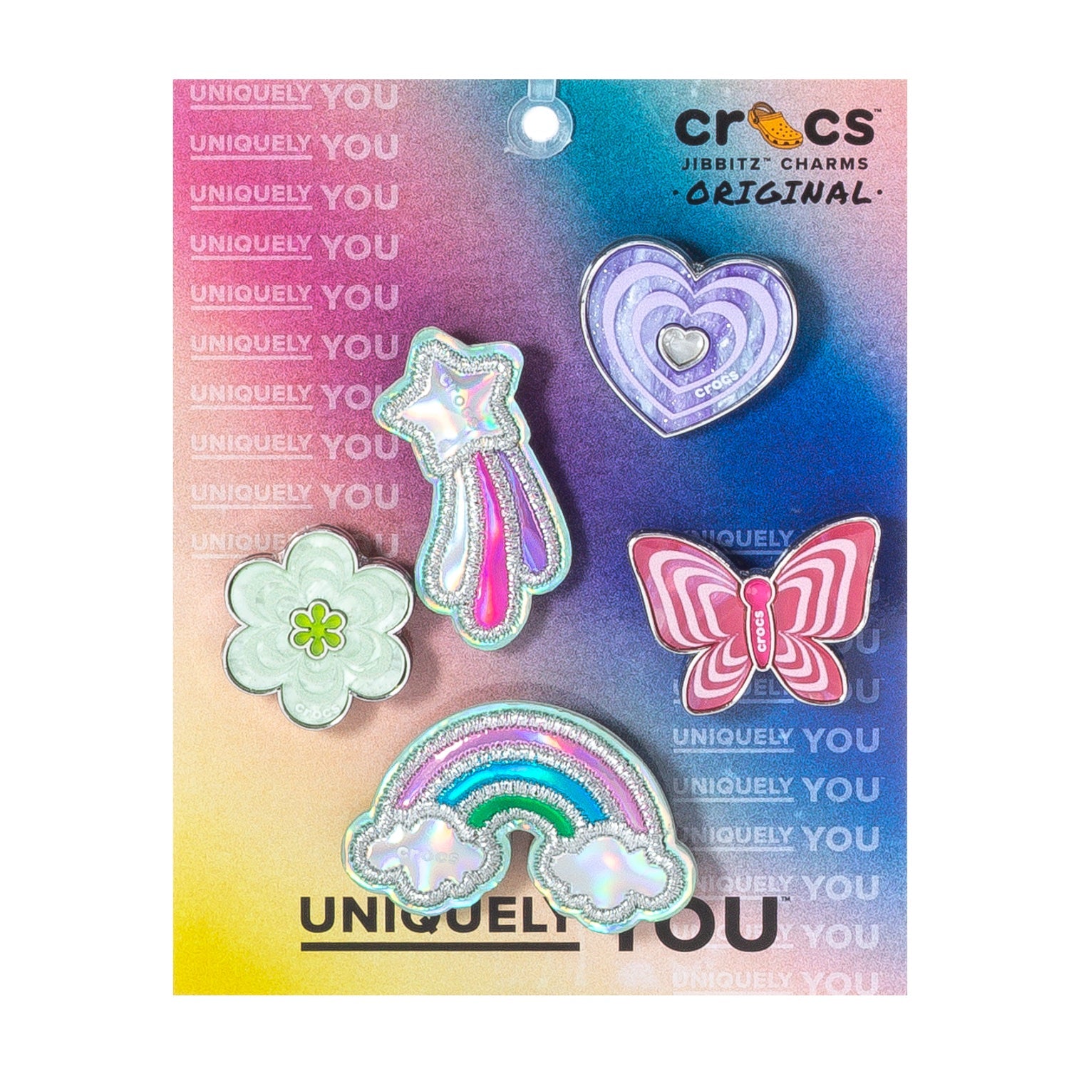 Crocs Funky Girly Icons 5 Pack Jibbitz - Comfortable Lightweight Slip-On Clogs Shoes Unisex Non-Slip Waterproof
