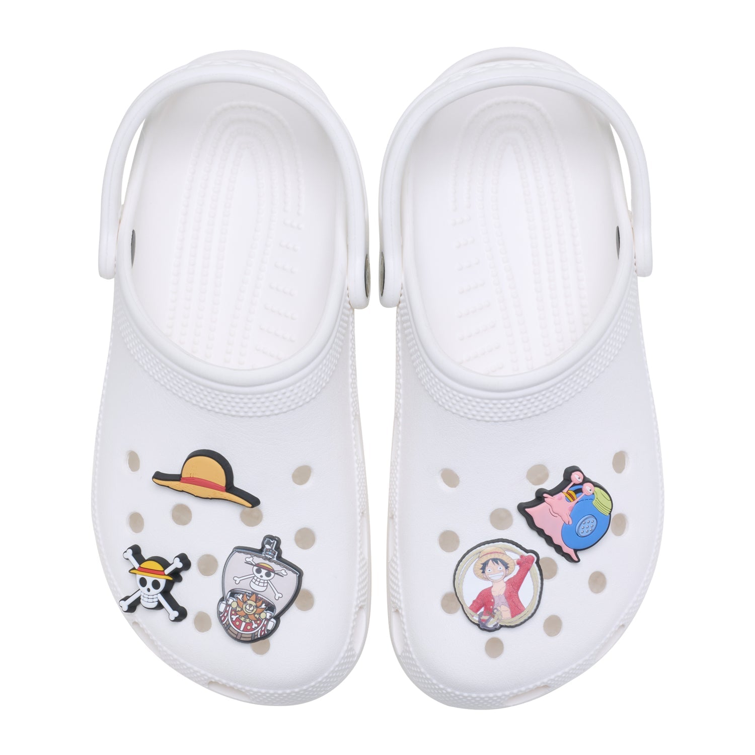 Crocs One Piece Luffy 5 Pack Jibbitz - Comfortable Lightweight Slip-On Clogs Shoes Unisex Non-Slip Waterproof