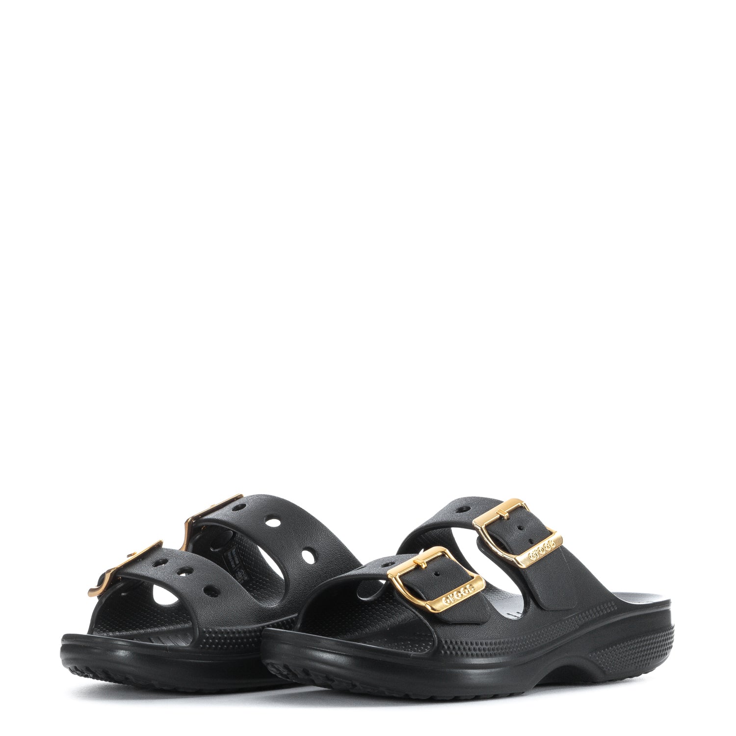 Crocs Saturday Metallic Buckle Sandal - Womens - Comfortable Lightweight Slip-On Clogs Shoes Unisex Non-Slip Waterproof