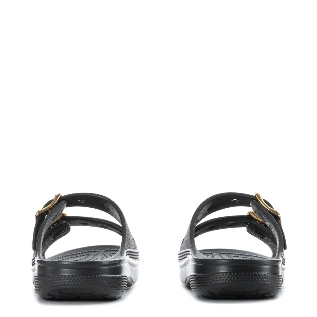 Crocs Saturday Metallic Buckle Sandal - Womens - Comfortable Lightweight Slip-On Clogs Shoes Unisex Non-Slip Waterproof