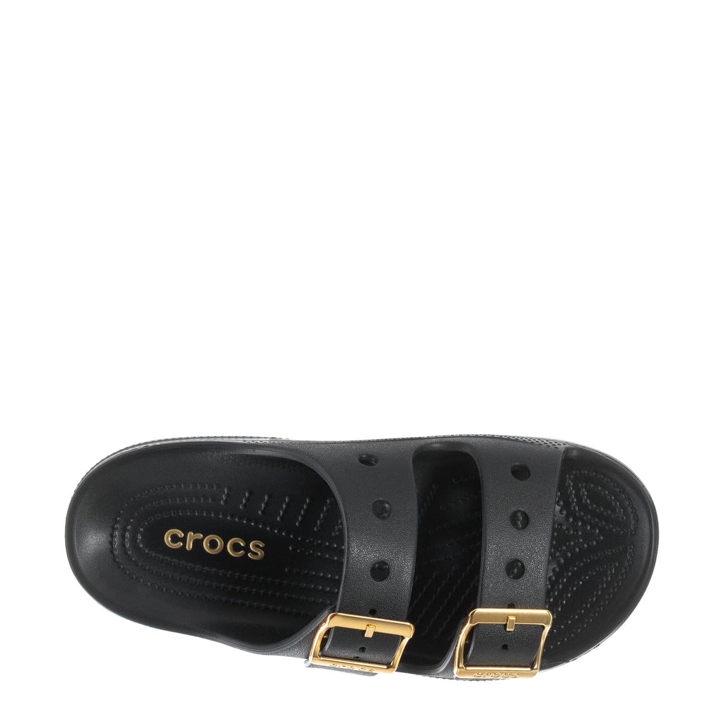 Crocs Saturday Metallic Buckle Sandal - Womens - Comfortable Lightweight Slip-On Clogs Shoes Unisex Non-Slip Waterproof